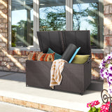 175 Gallon Outdoor Storage Box with Universal Wheels and Zippered Liner