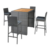 Patio Acacia Wood Dining Set for Home-Grey