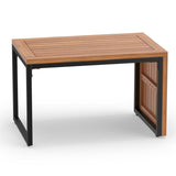 2-in-1 Convertible Patio Acacia Wood Side Table