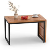 2-in-1 Convertible Patio Acacia Wood Side Table