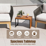 2-in-1 Convertible Patio Acacia Wood Side Table Set of 2