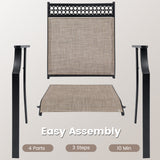 Patio Chairs Set of 2 with All Weather Breathable Fabric
