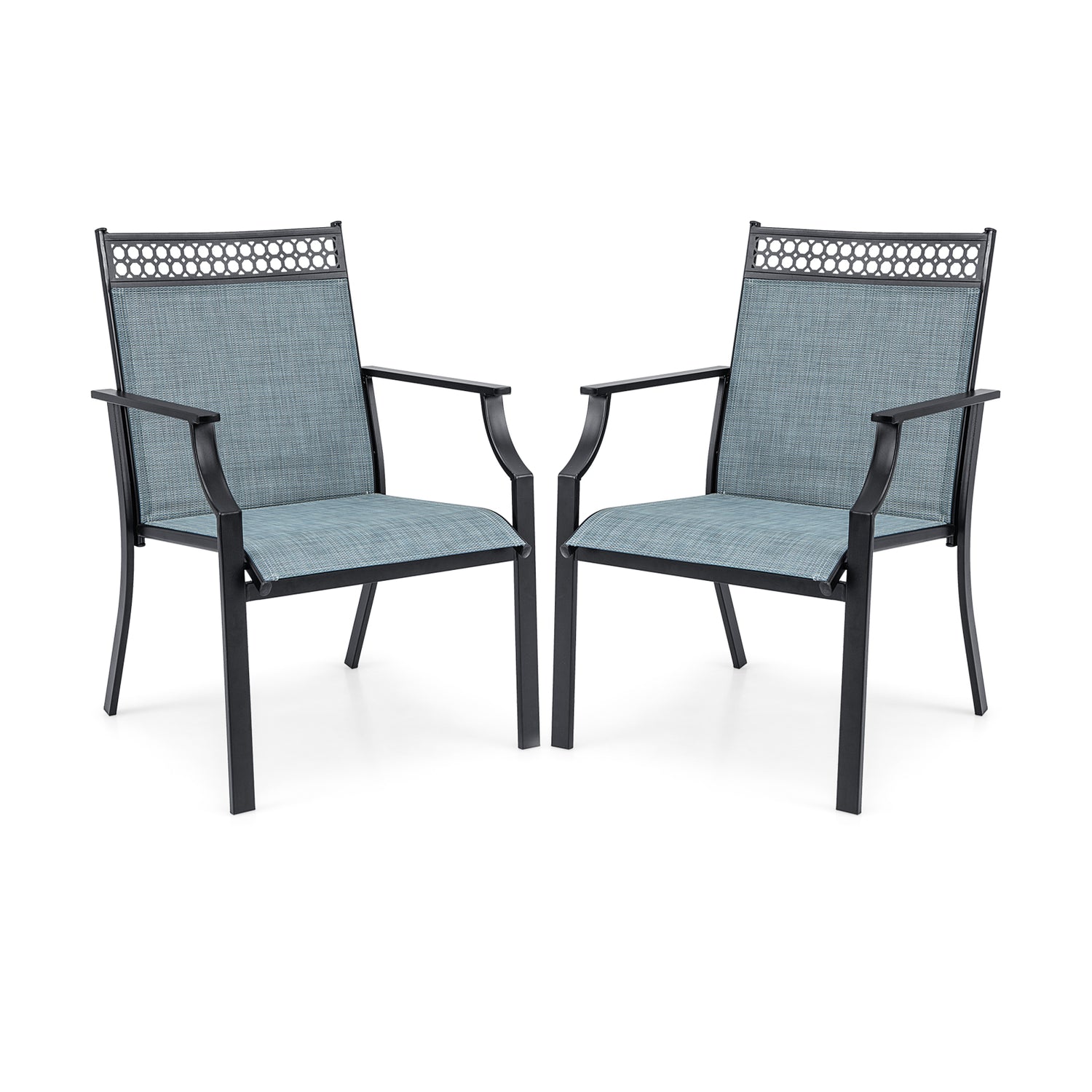 Patio Chairs Set of 2 with All Weather Breathable Fabric