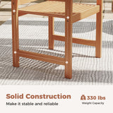 Patio Chairs Set of 2 with Inclined Backrests and Slatted Seats