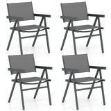 Patio Chairs Set of 2 Outdoor Dining Chair with Breathable Fabric Seat