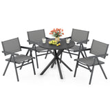 Patio Chairs Set of 2 Outdoor Dining Chair with Breathable Fabric Seat