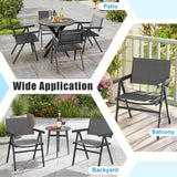 Patio Chairs Set of 2 Outdoor Dining Chair with Breathable Fabric Seat