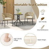 Patio Chairs Set of 4 with Curved Backrest and Seat Cushion for Patio