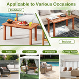 Patio Coffee Table with Slatted Tabletop for Deck  Poolside