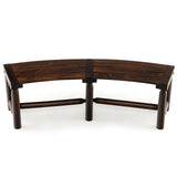 Patio Curved Bench for Round Table Spacious and Slatted Seat