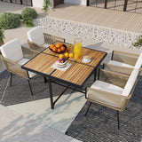 Patio Dining Chairs Set of 4 Bistro Well-Woven Rattan Chairs-White