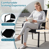 Patio Dining Chairs Set of 2/4/6 Stackable Outdoor Armchairs with Metal Frame-Set of 2/4/6