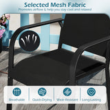 Patio Dining Chairs Set of 2/4/6 Stackable Outdoor Armchairs with Metal Frame-Set of 2/4/6