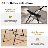 Patio Folding Bar Stool Set of 4 with Metal Frame and Footrest