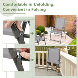 Set of 4 Patio Folding Chair Set with Rustproof Metal Frame