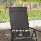 1 Piece Patio Folding Dining Chairs with 7-Level Adjustable High Backrest