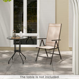 1 Piece Patio Folding Dining Chairs with 7-Level Adjustable High Backrest