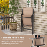 1 Piece Patio Folding Dining Chairs with 7-Level Adjustable High Backrest