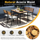 4-Piece Patio Furniture Set Outdoor Dining Chair Set-White