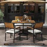4-Piece Patio Furniture Set Outdoor Dining Chair Set-White