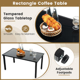 4 Pieces Patio Furniture Set with Heavy Duty Galvanized Metal Frame