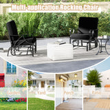 Patio Glider Rocking Chair with Thick Cushion and Curved Armrest