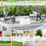Patio Glider Rocking Chair with Thick Cushion and Curved Armrest