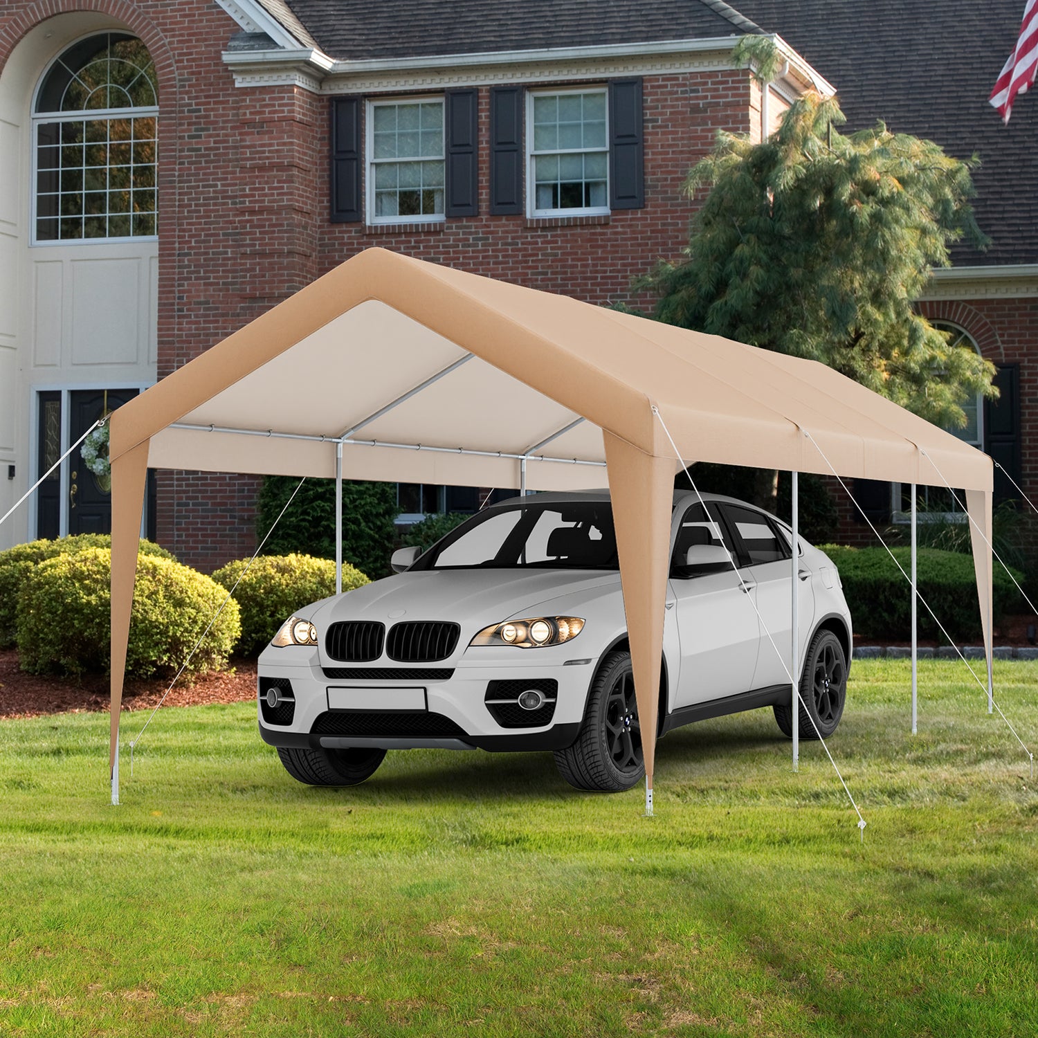 10 x 20 Feet Portable Garage Tent Carport with Galvanized Steel Frame