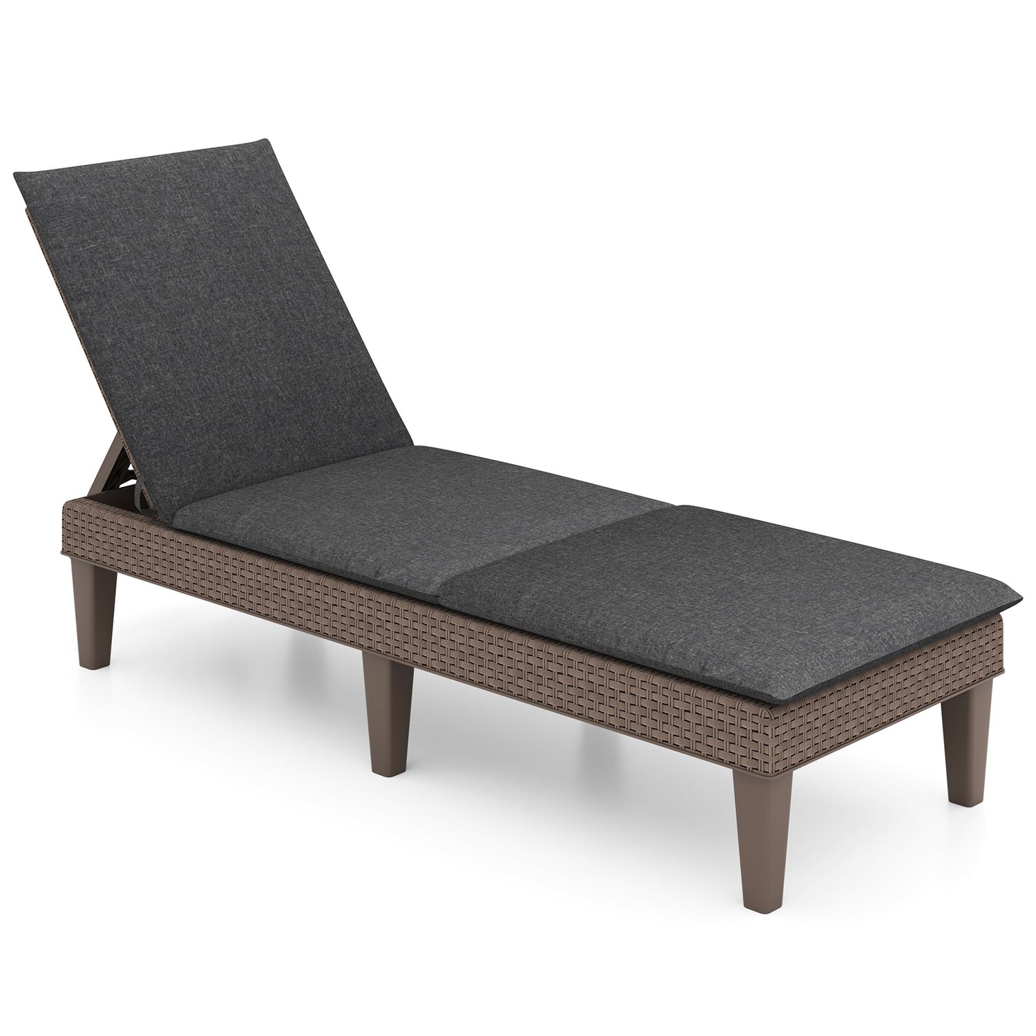 Patio Lounge Outdoor Recliner Chair with Cushion 3-Position Adjustable Backrest