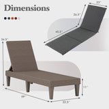 Patio Lounge Outdoor Recliner Chair with Cushion 3-Position Adjustable Backrest