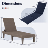 Patio Lounge Outdoor Recliner Chair with Cushion 3-Position Adjustable Backrest