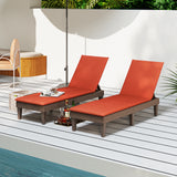 Patio Lounge Outdoor Recliner Chair with Cushion 3-Position Adjustable Backrest