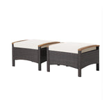 Set of 2 Fade-Resistant Wicker Patio Ottoman