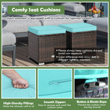 2 Pieces Patio Ottoman with Removable Cushions