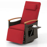 Patio Rattan 360° Swivel Recliner Chair with Adjustable Backrest and Footrest