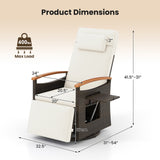 Patio Rattan 360° Swivel Recliner Chair with Adjustable Backrest and Footrest