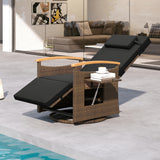 Set of 2 Patio Rattan 360Â° Swivel Recliner Chair with Adjustable Backrest and Footrest