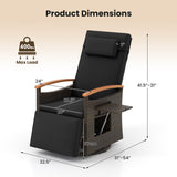 Set of 2 Patio Rattan 360Â° Swivel Recliner Chair with Adjustable Backrest and Footrest