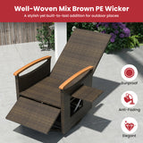 Set of 2 Patio Rattan 360Â° Swivel Recliner Chair with Adjustable Backrest and Footrest
