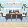9 Pieces Patio Rattan Dining Set with Acacia Wood Table for Backyard Garden-L/Garden/Garden-X