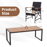 9 Pieces Patio Rattan Dining Set with Acacia Wood Table for Backyard Garden-L/Garden/Garden-X