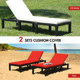 Patio Rattan Cushioned Height Adjustable Lounge Chair