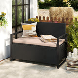 Patio Storage Bench-Mix Brown and Off White