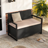 Patio Storage Bench-Mix Brown and Off White