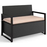 Patio Storage Bench-Mix Brown and Off White