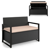 Patio Storage Bench-Mix Brown and Off White