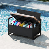 Patio Storage Bench-Mix Brown and Off White