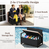 Patio Storage Bench-Mix Brown and Off White