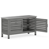Patio Storage Cabinet with Stainless Steel Countertop and L-Shaped Shelf for Garden