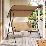 Patio Swing Chair with Adjustable Canopy & Removable Cushion and Metal Stand